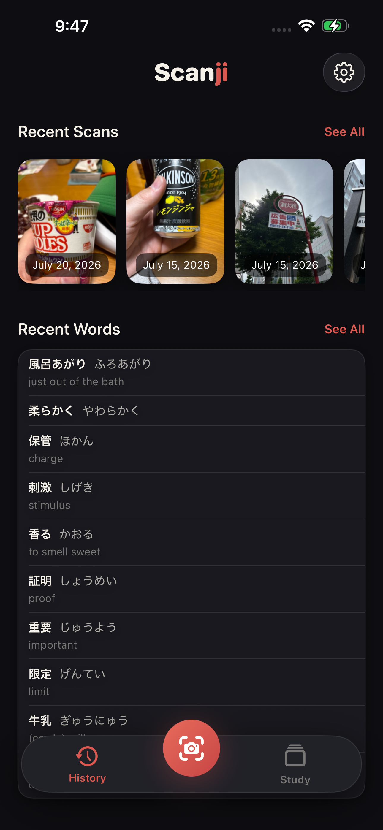 Scanji reading Japanese text from a photograph